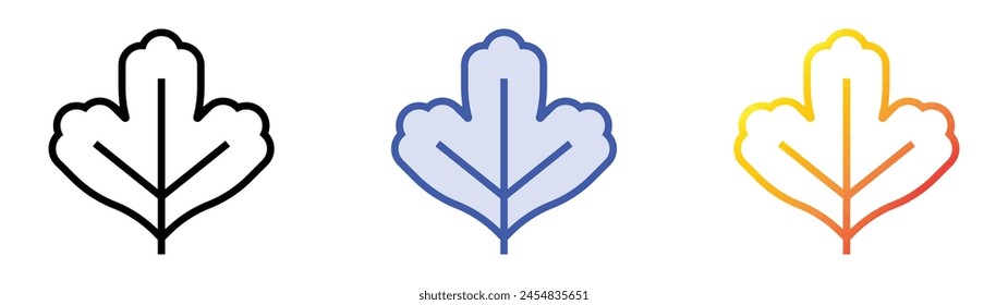 coriander icon. Linear, Blue Fill and Gradient Style Design Isolated On White Background