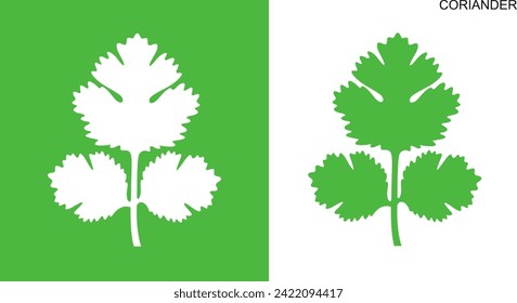 Coriander logo. Isolated coriander on white background