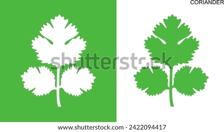 Coriander logo. Isolated coriander on white background