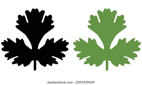 Coriander, Pakuchi,herb, spice flat color line icon. Isolated on white background