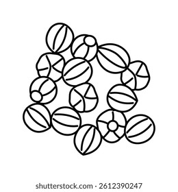 coriander seeds ayurvedic herb line icon vector. coriander seeds ayurvedic herb sign. isolated contour symbol black illustration