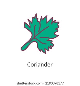 Coriander vector Filled Outline Icon Design illustration. Nature Symbol on White background EPS 10 File