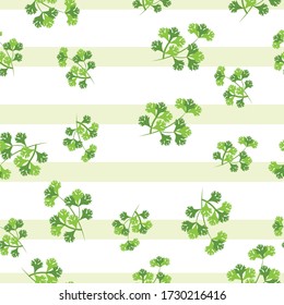Coriander Vegetable Seamless Pattern would be perfect for fabric, textile, gift wrap, wallpaper, surface designer, background, backdrop, and ornament.