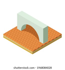 Corinthian arch icon. Isometric illustration of corinthian arch vector icon for web