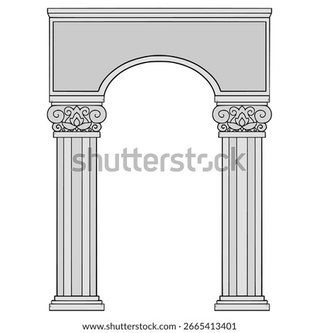 corinthian column illustration hand drawn isolated vector