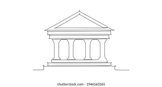 Corinthian Greek temple on white background