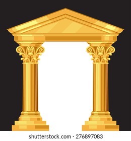 Corinthian realistic antique greek temple with columns.