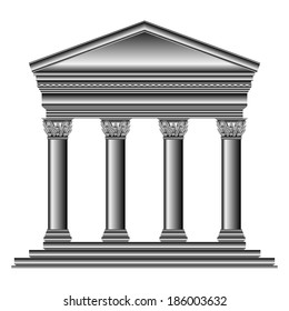 Romangreek Vector Pantheon Temple Corinthian Columns Stock Vector ...