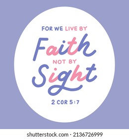 Corinthians Bible Verse Purple Style. 2 Cor 5:7 Bible Quote