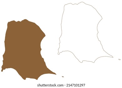 Corisco island (Republic of Equatorial Guinea) map vector illustration, scribble scribble sketch Mandj map