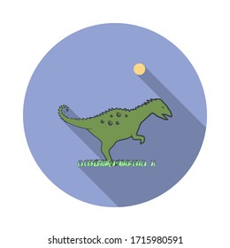 coritosaurus cartoon long shadow icon. Simple color vector of Prehistoric icons for ui and ux, website or mobile application