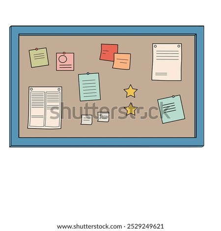 cork billboard with notes and messages