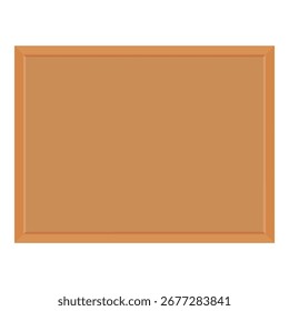 Placa de cortiça, isolada sobre fundo branco. Quadro de aviso retangular com moldura de madeira, placa de alfinete em branco para escola ou escritório. Ilustração vetorial