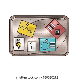 cork board with notes icon