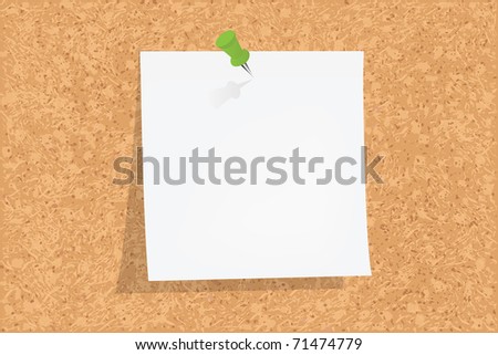 Cork Board With Notes, Vector illustration