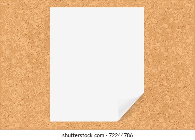 Placa De Corcho Con Papel, Ilustración De Vectores