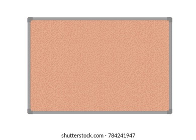 Cork board with plastic frame, isolated on white background - vector