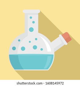 Cork boiling flask icon. Flat illustration of cork boiling flask vector icon for web design