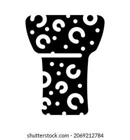 corcho para el vector de icono de glifo de botella. corcho para el signo de la botella. símbolo de contorno aislado ilustración negra