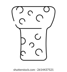 cork for bottle line icon vector. cork for bottle sign. isolated contour symbol black illustration
