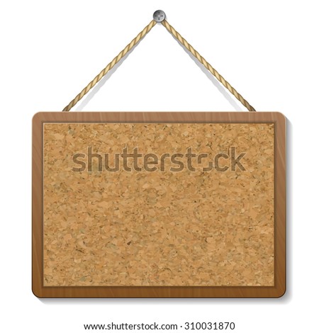 Cork bulletin board. Vector Illustration