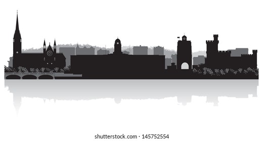 Cork city skyline silhouette vector illustration