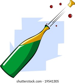 cork coming out of  the champagne bottle	