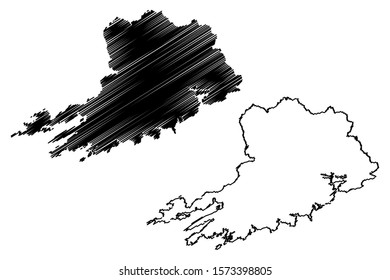 Cork County Council (Republic of Ireland, Counties of Ireland) map vector illustration, scribble sketch Cork map
