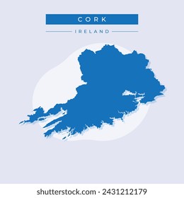 Cork County Council (Republic of Ireland, Counties of Ireland) map vector illustration