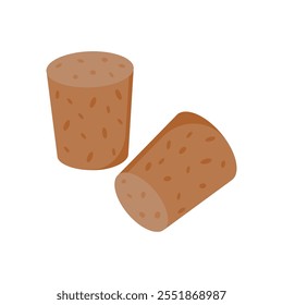 Icono plano de corcho, Ilustración vectorial