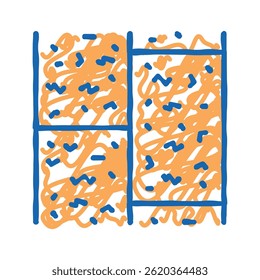 Vector de dibujo de icono de doodle de piso de corcho. Muestra de piso de corcho. Ilustración de símbolo aislado