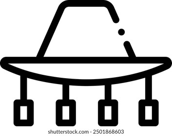 cork hat icon. Thin Linear Style Design Isolated On White Background