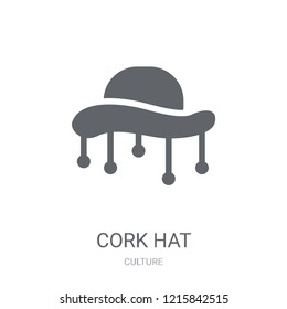 Cork hat icon. Trendy Cork hat logo concept on white background from Culture collection. Suitable for use on web apps, mobile apps and print media.