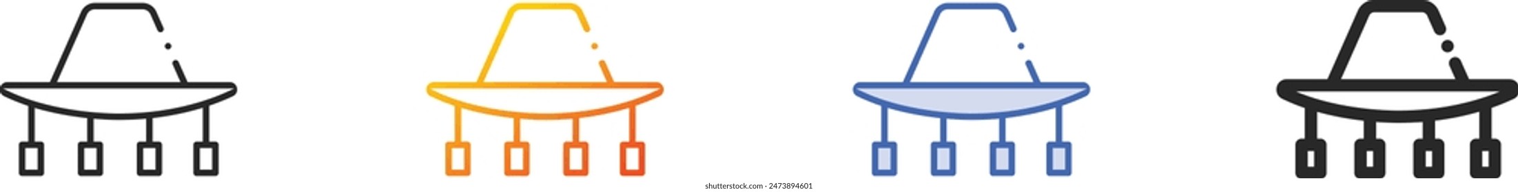 cork hat icon.Thin Linear, Gradient, Blue Stroke and bold Style Design Isolated On White Background