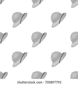 Cork hat from the sun.African safari single icon in monochrome style vector symbol stock illustration web.
