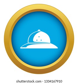 Cork helmet icon blue vector isolated on white background for any design
