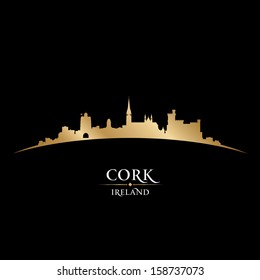 Cork Ireland  city skyline silhouette. Vector illustration