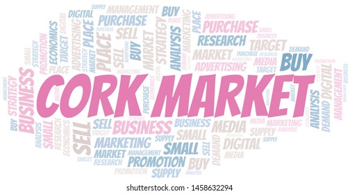 Cork Market word cloud. Vector made with text only