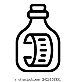 Cork message bottle icon outline vector. Empty sea. Post water note