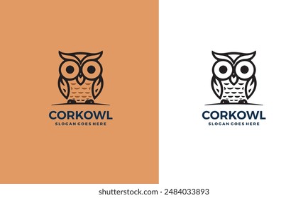 Cork Owl logo vector in modern colorful logo design. Owl creative icon logo design.