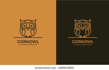 Cork Owl logo vector in modern colorful logo design. Owl creative icon logo design.
