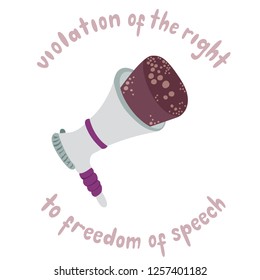 The cork plugged into the loudspeaker represents a violation of the right to free speech.