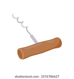 Cork Screw, Kitchen Vector Illustration Isolated