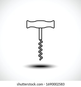 Cork Screw line icon. Vector illustration