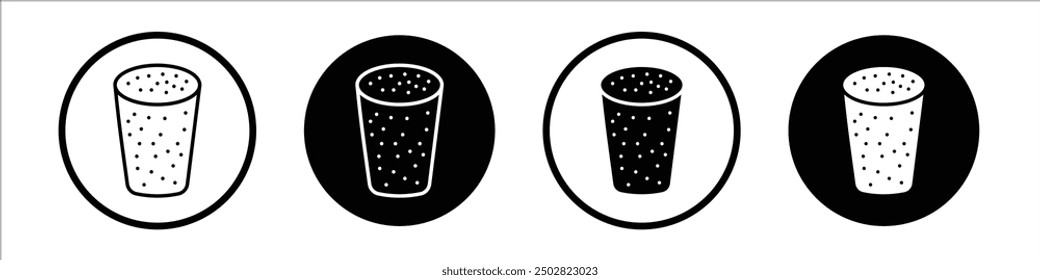 Cork vector icon set black filled and outlined style.