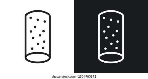 Cork vector icon set black and white filled and outlined style.