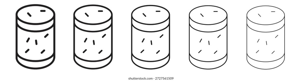 Diseño de icono de vino de corcho en estilo de trazo editable delgado para trabajo gráfico
