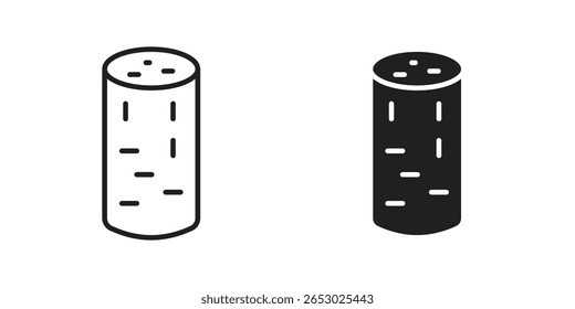 Cork wine icon symbol set in black. line and flat icons