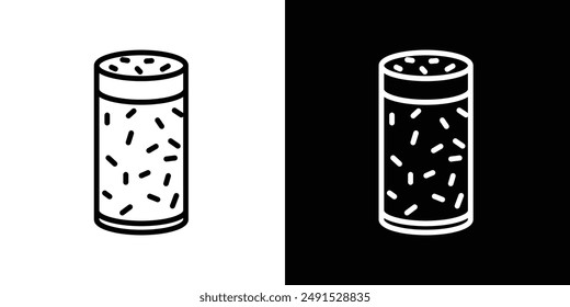 Korkwein umrissenes Icon-Set in schwarz-weißen Farben