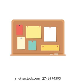 Cork-board flat vector illustration isolated on white background